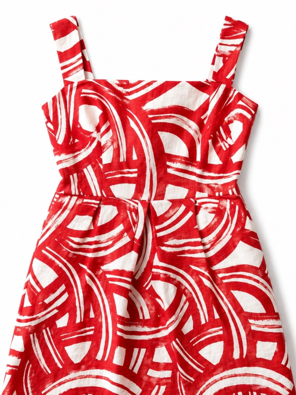 Banana Republic Red and White Printed Cotton Dress